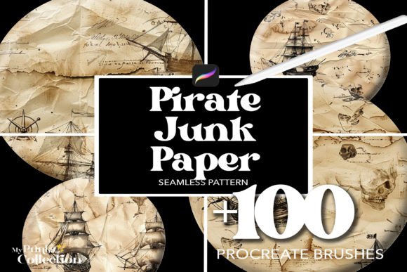 100 Procreate Paper Pirate Junk Brushes