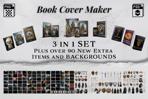 3 in 1 Fantasy Book Cover Maker Mega Set