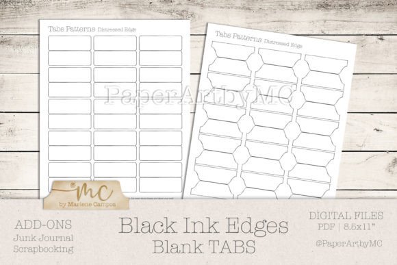 Black Tabs Ink Edge Blank Template for Creative Projects