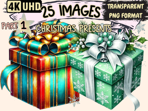 Christmas Presents Clipart P1: Elevate Holiday Designs