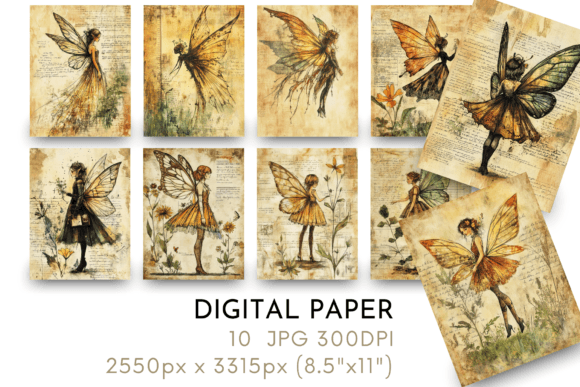 Fairies Digital Vintage Paper: The Creative Fuel for Modern Projects