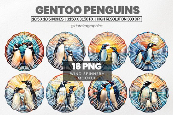 Gentoo Penguins Wind Spinner Bundle