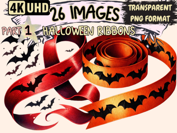 Halloween Ribbons Clipart P1 for Creative Projects