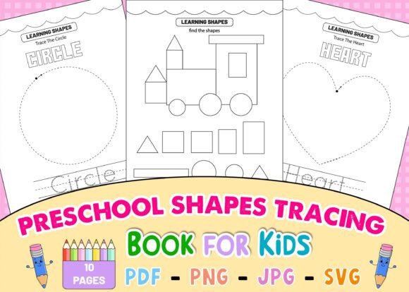 Preschool Shape Tracing Worksheets