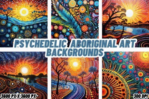 Psychedelic Aboriginal Art Backgrounds