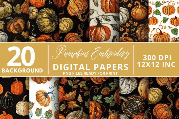 Pumpkins Embroidery Digital Paper Bundle: A Comprehensive Evaluation for Autumn Crafters