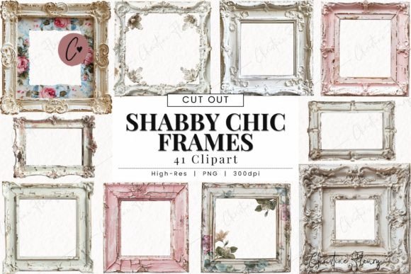 Shabby Chic Frame Overlay Clipart for Elegant Designs